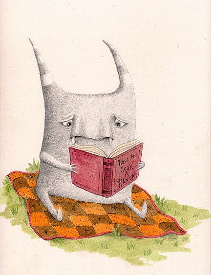Hanuk read a Book (Print)