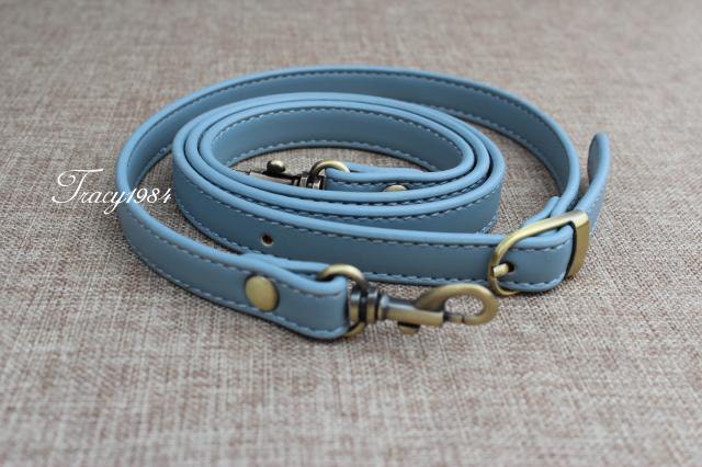 46 inch Synthetic Leather Crossbody Purse Replacement Strap in Dusty Blue