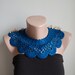 Collar Necklace, Cotton crochet Peter Pan Collar Necklace, Teal Blue,  oil blue. Blue .for her.