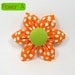 Orange Polka Dot  Dog Collar Flower