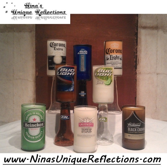 Scented Beer Bottle Candle with label 8-9oz