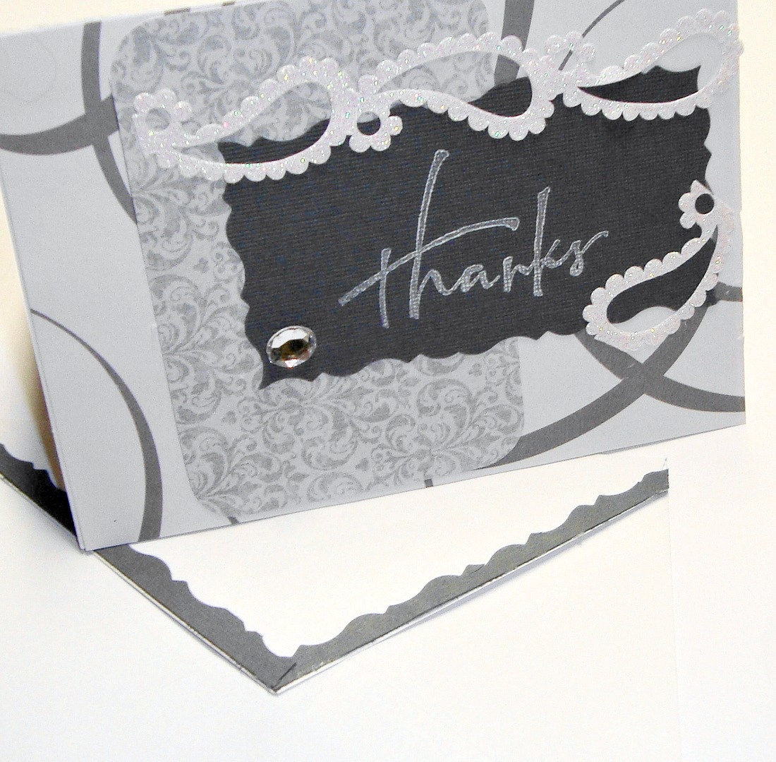 Wedding Thank You Stationery Card Set Handmade Modern Note Set