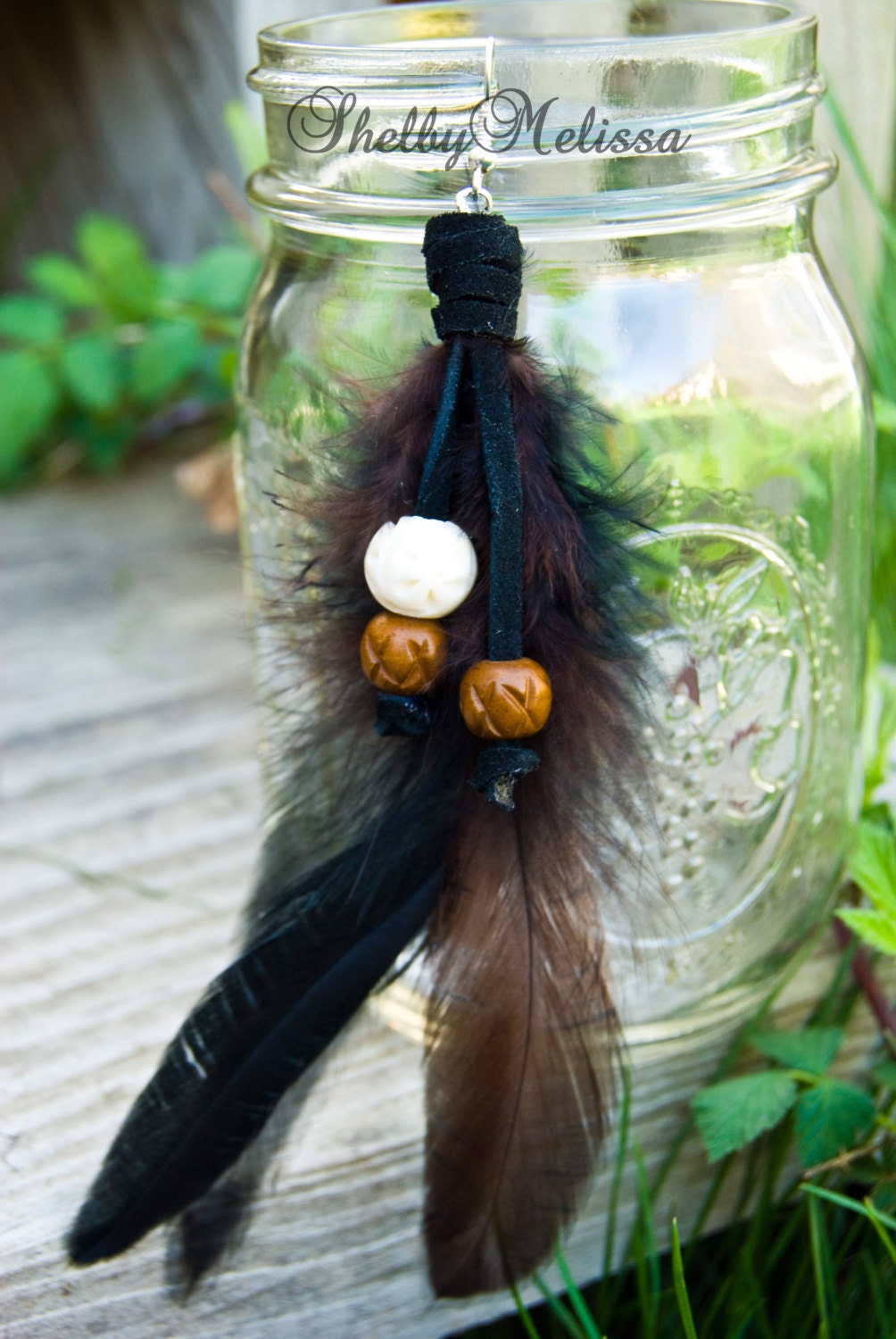 Bone and Feather Earring