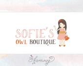 One of a kind, Owl, Girl Boutique Logo Design, Hand drawn
