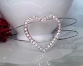 Heart Headband Rhinestone Headband Crystal Heart Headband Flower Girl Headband Wedding Headband Bridal Headband Valentines Headband