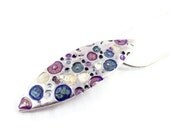 minimalist statement necklace pendant purple blue white