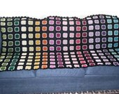 Colourful   Afghan  Crochet  Blanket,  Granny  Square,  Deco Home, Hausewarning- ready to ship