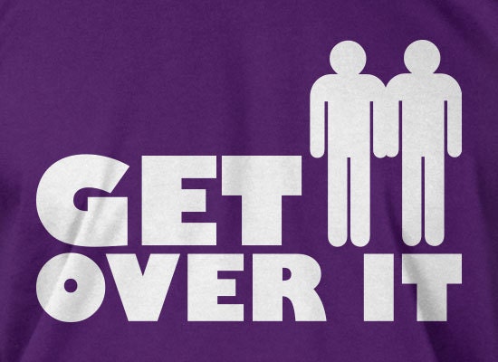 Gay Marriage T-Shirt Homosexual Equality Get Over It T-Shirt Screen Printed T-Shirt Tee Shirt T Shirt Mens Ladies Womens