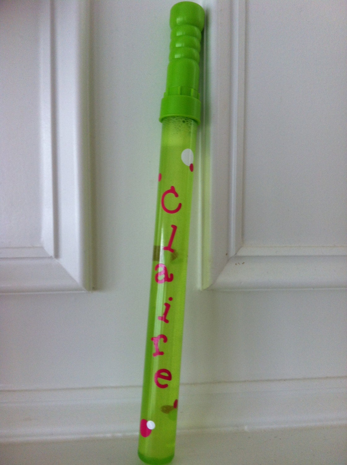 Personalized bubble wands. Great party favors