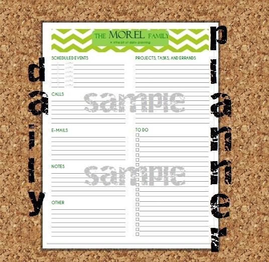 Daily Planner / Organizer (Personalized / Custom) PDF Printable