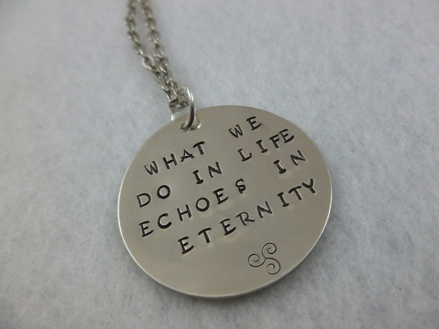Personalized Necklace Hand Stamped Jewelry - Gladiator Quote