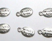 6 PEWTER Witch's Brew Mini Tag Charms, Craft, Supplies, UK seller