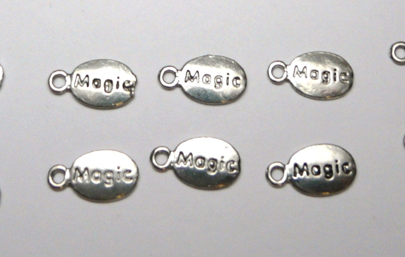 6 PEWTER Magic Mini Tag Charms, Craft, Supplies, UK seller