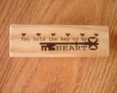 You Hold The Key To My Heart Love Valentine Rubber Stamp Paper Cards Scrapbooks