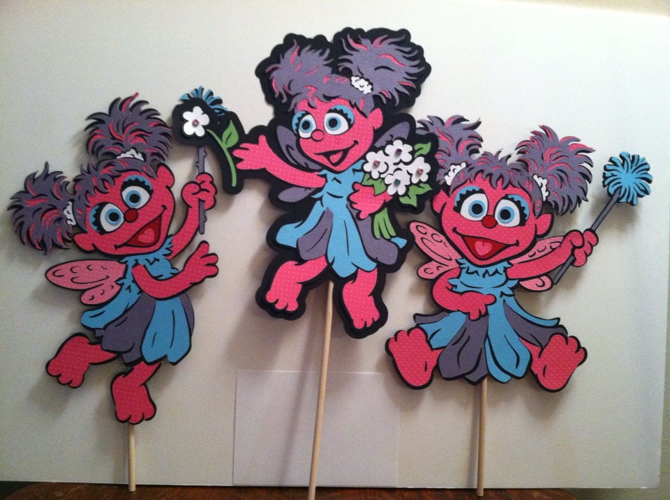 Sesame Street's Abby Cadabby - Set of (3) 11" Centerpiece Picks or Hanging Decorations
