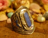 Tribal Bohemian Vintage Afghani Lapis Lazuli, Cuffs Bracelets