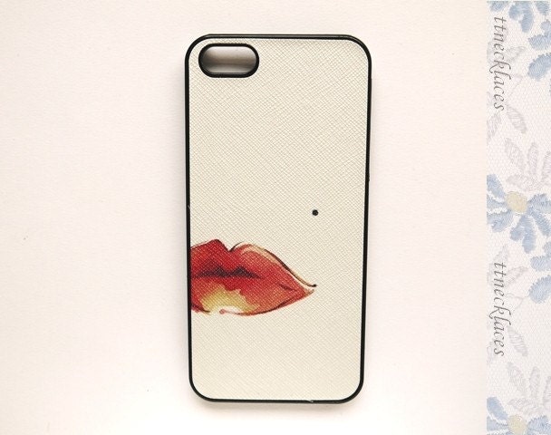 Retro Art Red lips Hot Kiss Painting Cover Case for iPhone 4 4s 5