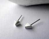 Handmade Recycled Sterling Silver Post  Arrow / Triangle Earrings Modern / Edgy /Contemporary / Eco-Friendly