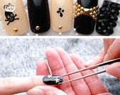 Punk 3D Metal Nail Art stickers DIY Handmade & Nails Decoration silver and gold 12x Models with case