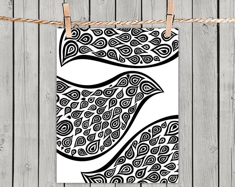 Birds In Disguise Pattern - Poster Print 8x10 - of Fine Art Illustration for Your Wall Decor