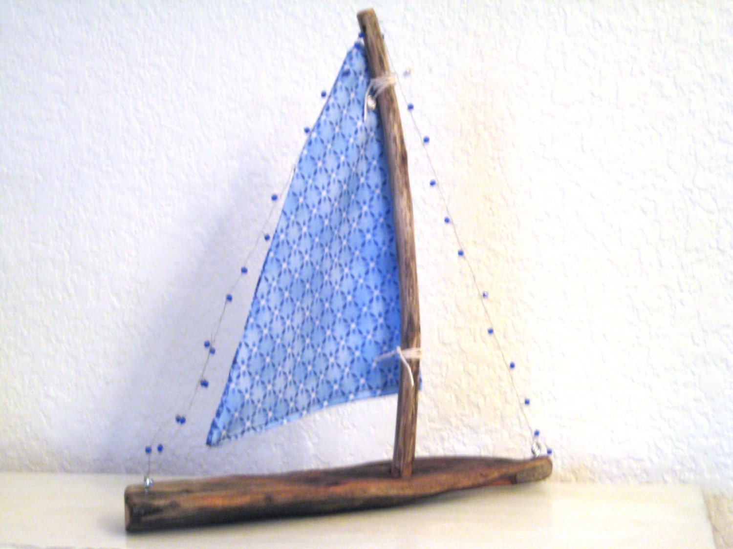 Natural Driftwood Sailboat Reclaimed Wood Boat Handmade Wooden Primitive Boat Beach Cottage Decoration Nautical Rustic