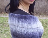 Knitted cape, warm knitted collar, ladies knitted accessories, knitted elegant scarf mohair overflowing grays, winter accessories