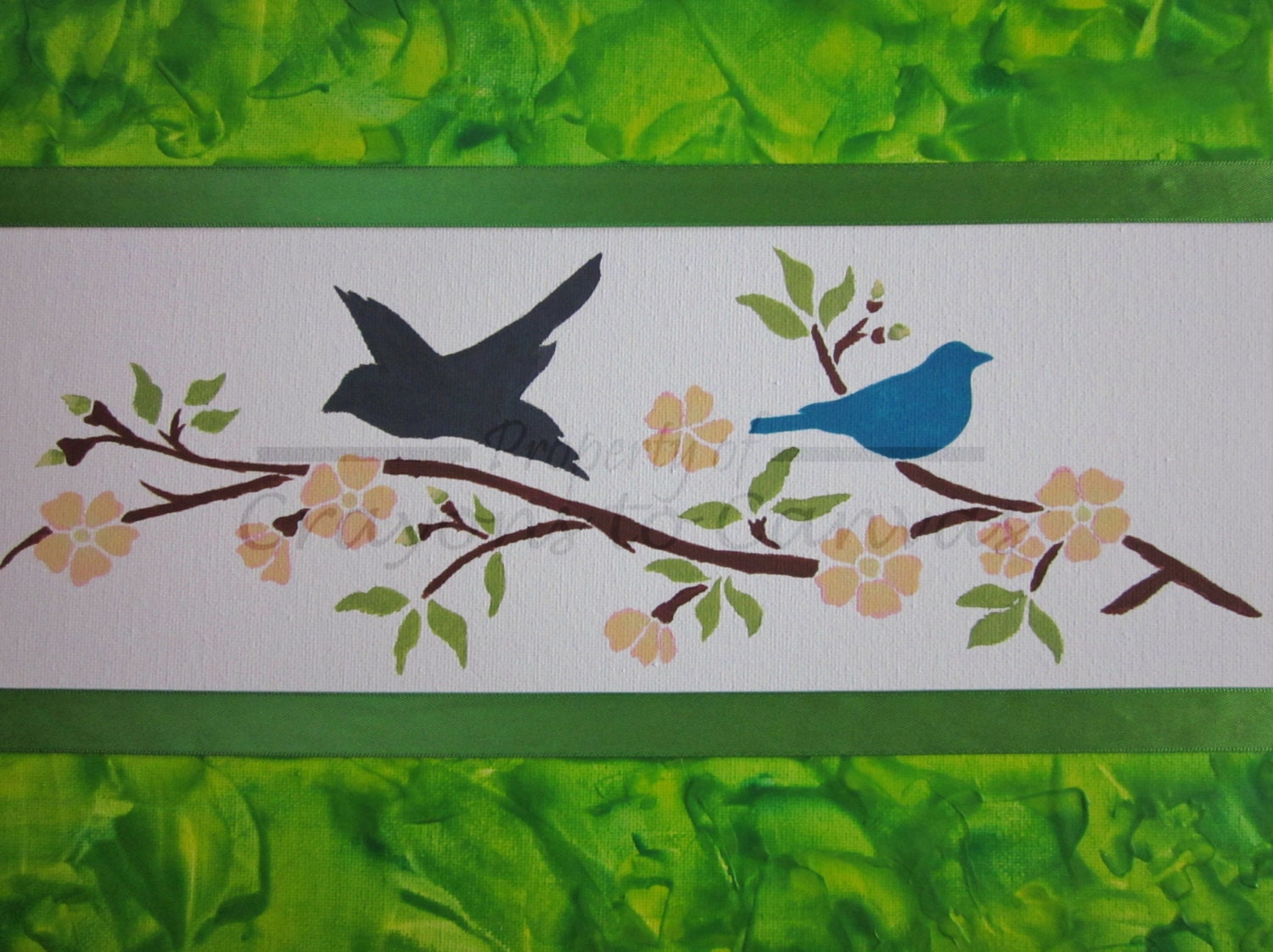 Melted Crayon Art- Flight from the Blossom Tree CUSTOM Made to order