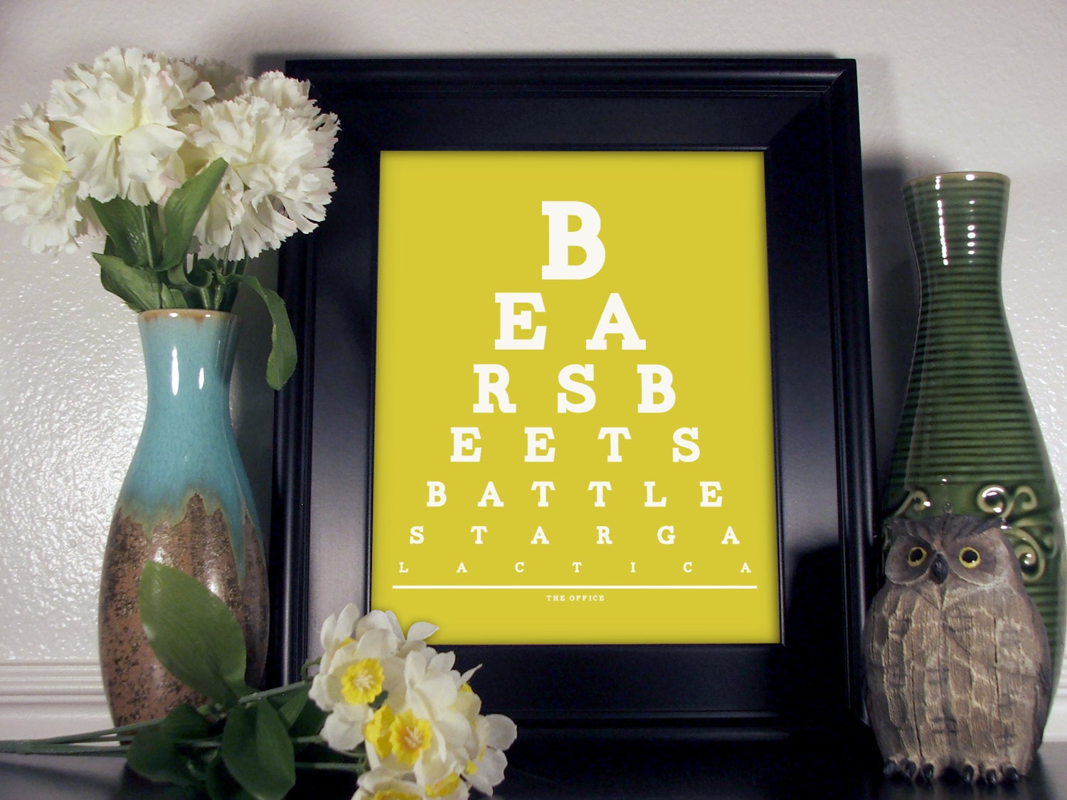 The Office Eye Chart, Bears Beets Battlestar Galactica, 8 x 10 Giclee Print Buy 2 GET 1 FREE
