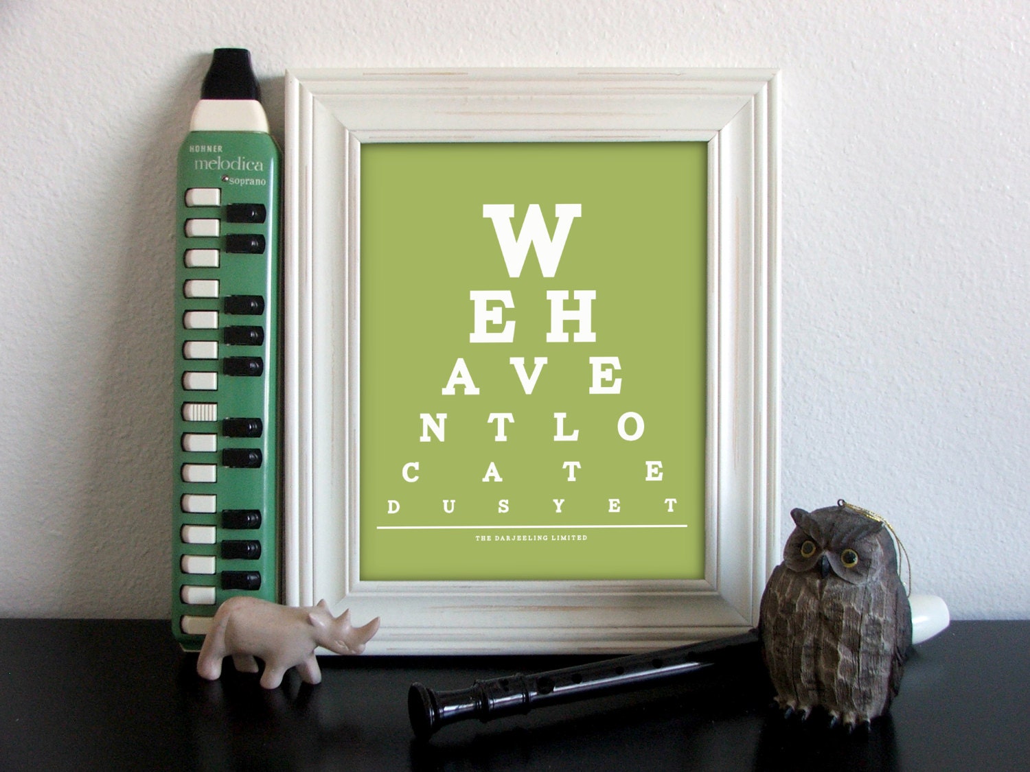 The Darjeeling Limited Eye Chart, We Haven't Located Us Yet, 8 x 10 Giclee Print BUY 2 GET 1 FREE