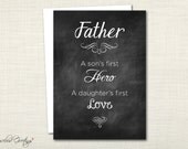 Father's Day Card or Print - INSTANT DOWNLOAD - vintage, typography, blackboard, chalkboard - digital file, printable Il_170x135