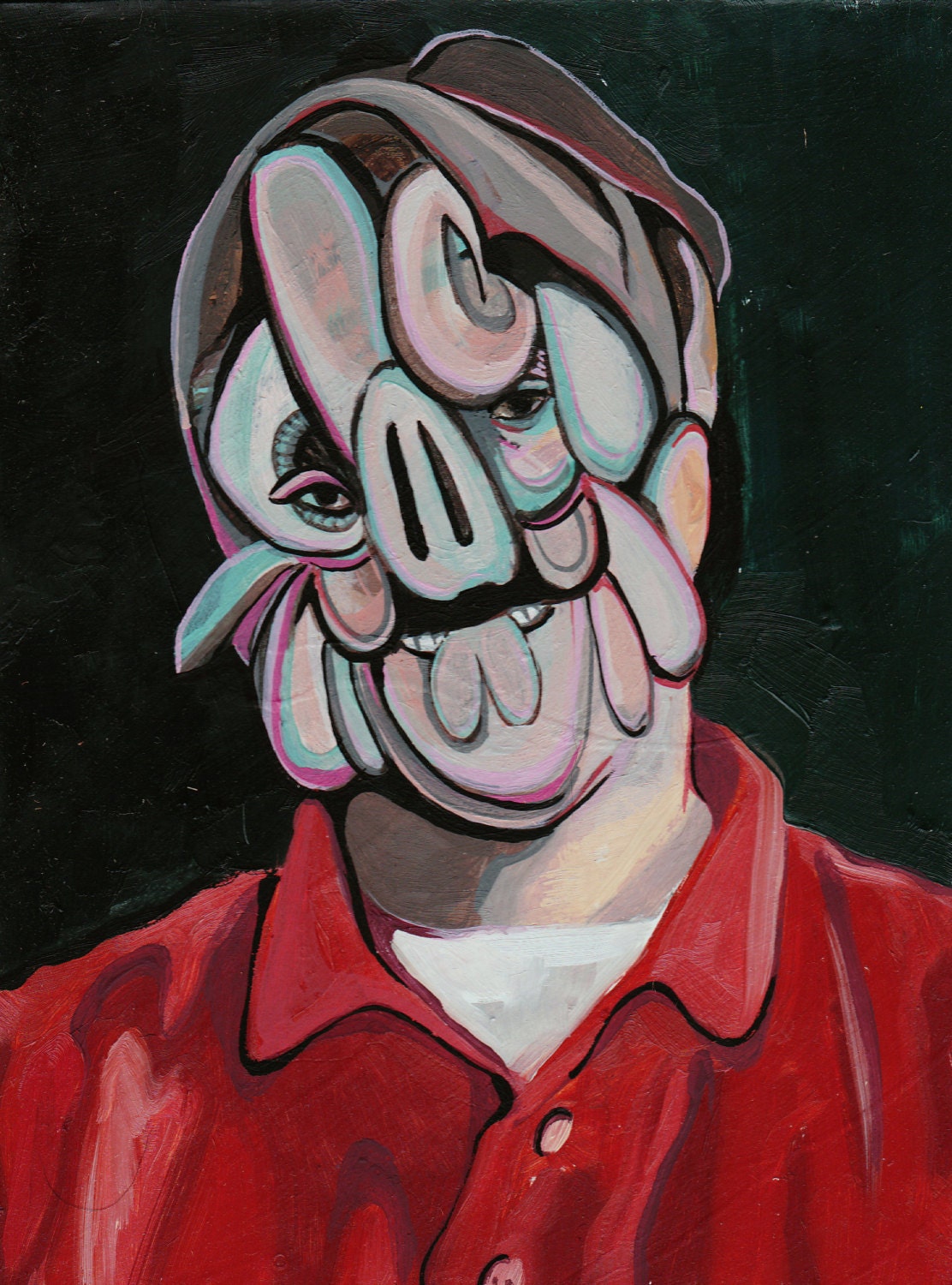 Scribble Head 2 - Original Acrylic Painting
