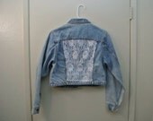 Lace back studed denim jacket