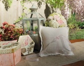 Ring Bearer Pillow- Burlap and Ribbon - Perfect for Rustic Weddings
