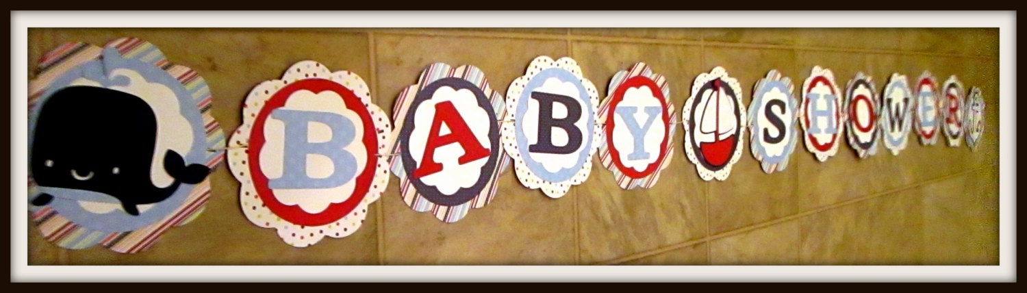 Nautical Themed "Baby Shower" Banner