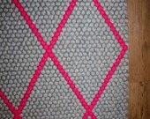 Diamond  Pattern Handmade Felt Ball Rug 140 cm x 180 cm