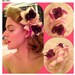 Pinup Goddess flower clip: in blue, pink or purple accented by sassy silver springs