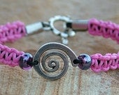NEW:  Pink Breast Cancer Awareness Macrame Charm Bracelets