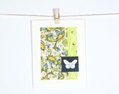 Mother's Day Card Lime Floral Teal Butterfly I Love You Mom Gold Green Aqua Turquoise