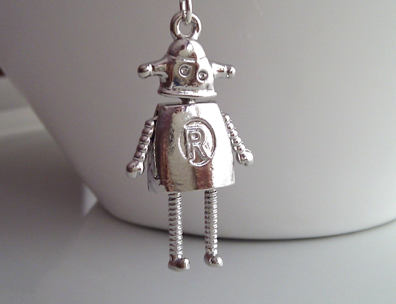 Silver Robot Necklace, Geekery Sci Fi Robot Necklace