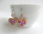Sale 15%- Sugar cookie earrings with sprinkles- polymer clay jewelry-mini food jewelry