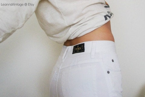 white high waisted vintage Fendi trousers