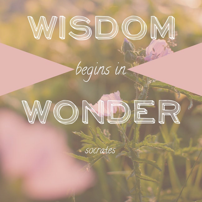 Word Art Print: Wisdom begins in Wonder