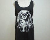 The King Cobra (Size M) : Wild Snake T-shirt Tank Top Tunic Unisex Shirt Vest Women Sleeveless Men Singlet Dark Gray Black T-Shirt