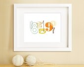 TIME STAMPED, Modern Art Number Print, Birth Date Art, Wedding Date Art, Anniversary Date Art, Adoption Date Art (customizable)