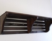 Wall Hanging Crate Style Coat Hanger with Shelf-Jacobean Stain-Customize