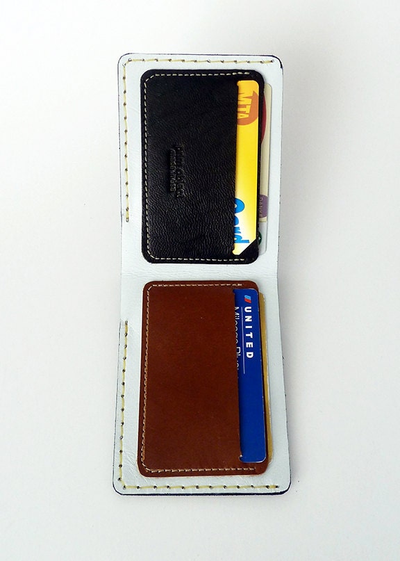 Black Leather Bifold Leather Wallet - Made in USA - men wallet - women wallet - card holder - bifold wallet - minimalist wallet