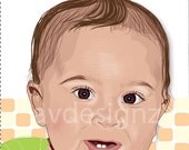 Personalized children book with illustrated face, name and age in storybook/English or Spanish -Time to Brush (teeth)