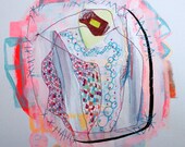 Abstract SEWN Painting/Mixed Media Painting/Original Small Painting