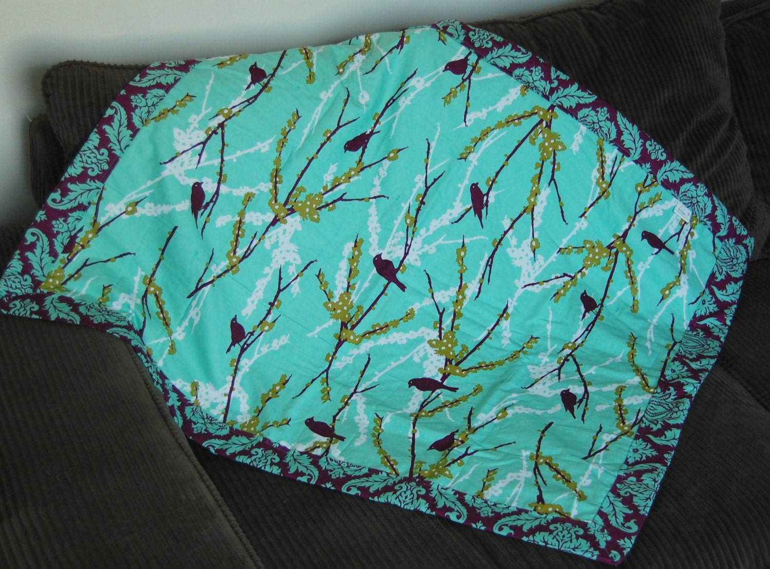 Adela Blanket in Purple & Aqua