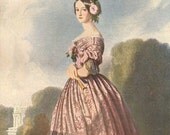 1910, Franz Xaver Winterhalter, Antique / Vintage Art Print, People and Fashions, Antique Book Plate